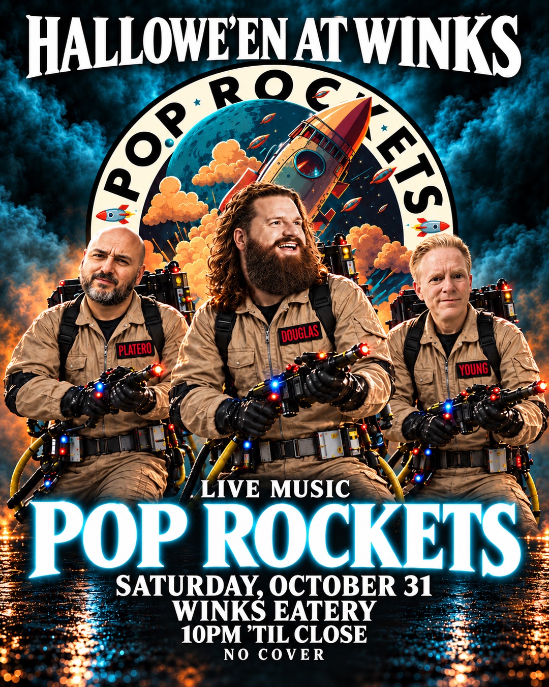 Pop Rockets show poster for Winks Eatery on October 31, 2026